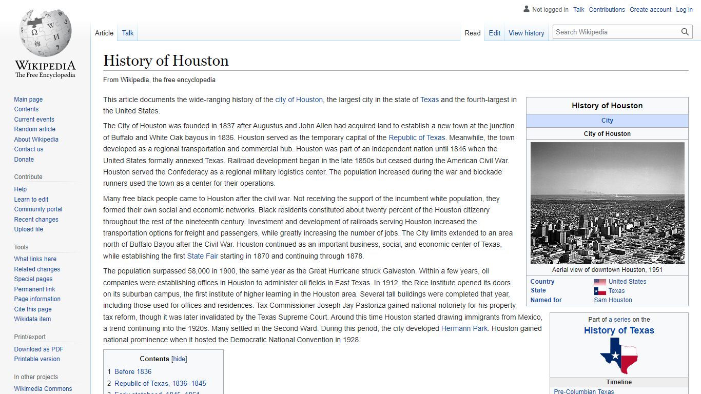 History of Houston - Wikipedia